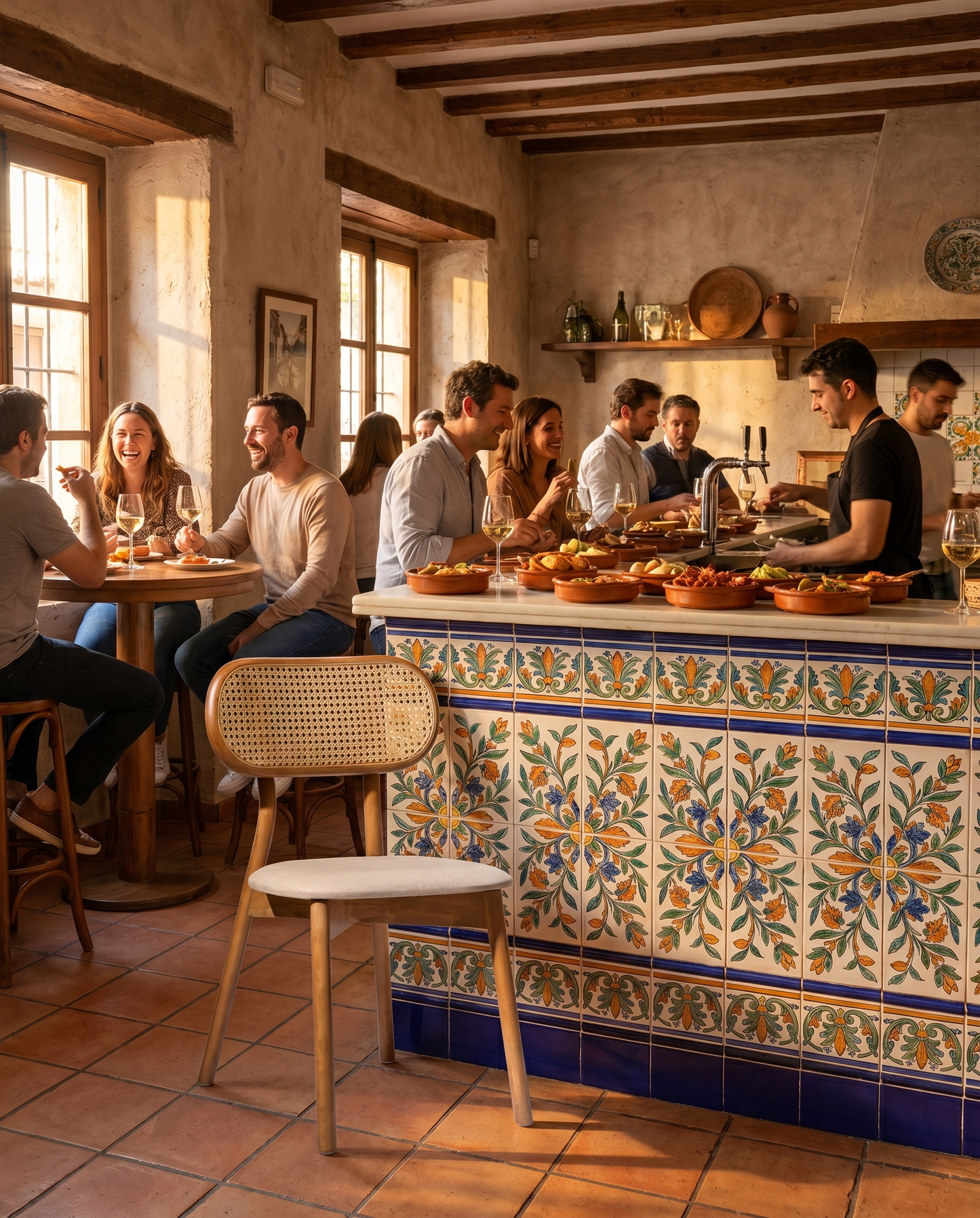 Krakow ahşap sandalye - tapas bar