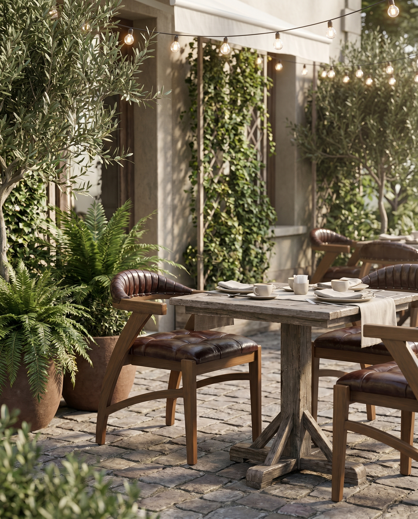 Toscana ahşap sandalye - restoran terası