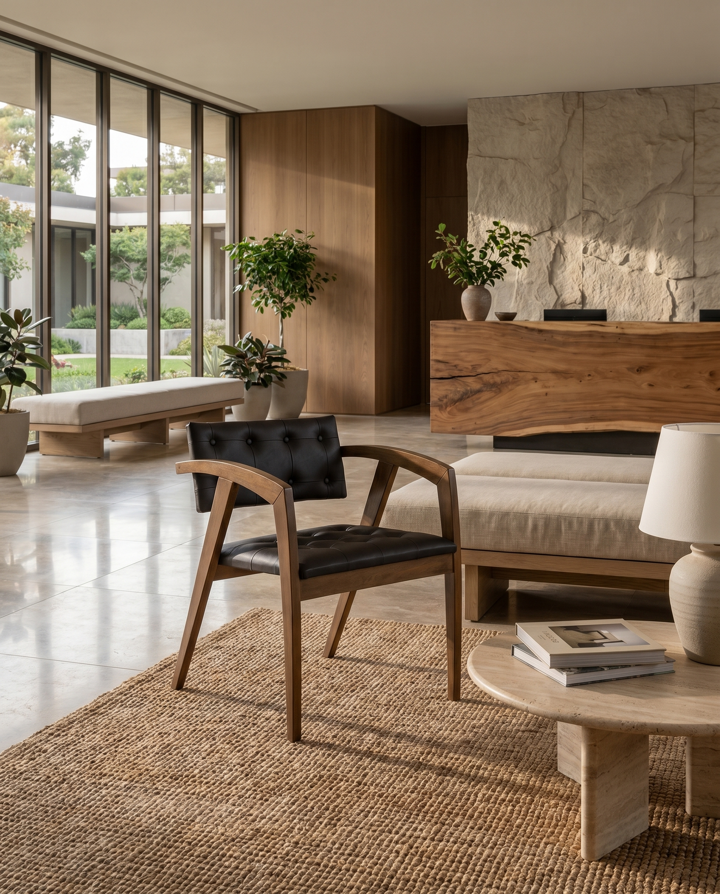 Verona ahşap sandalye - otel resepsiyon oturma alanı