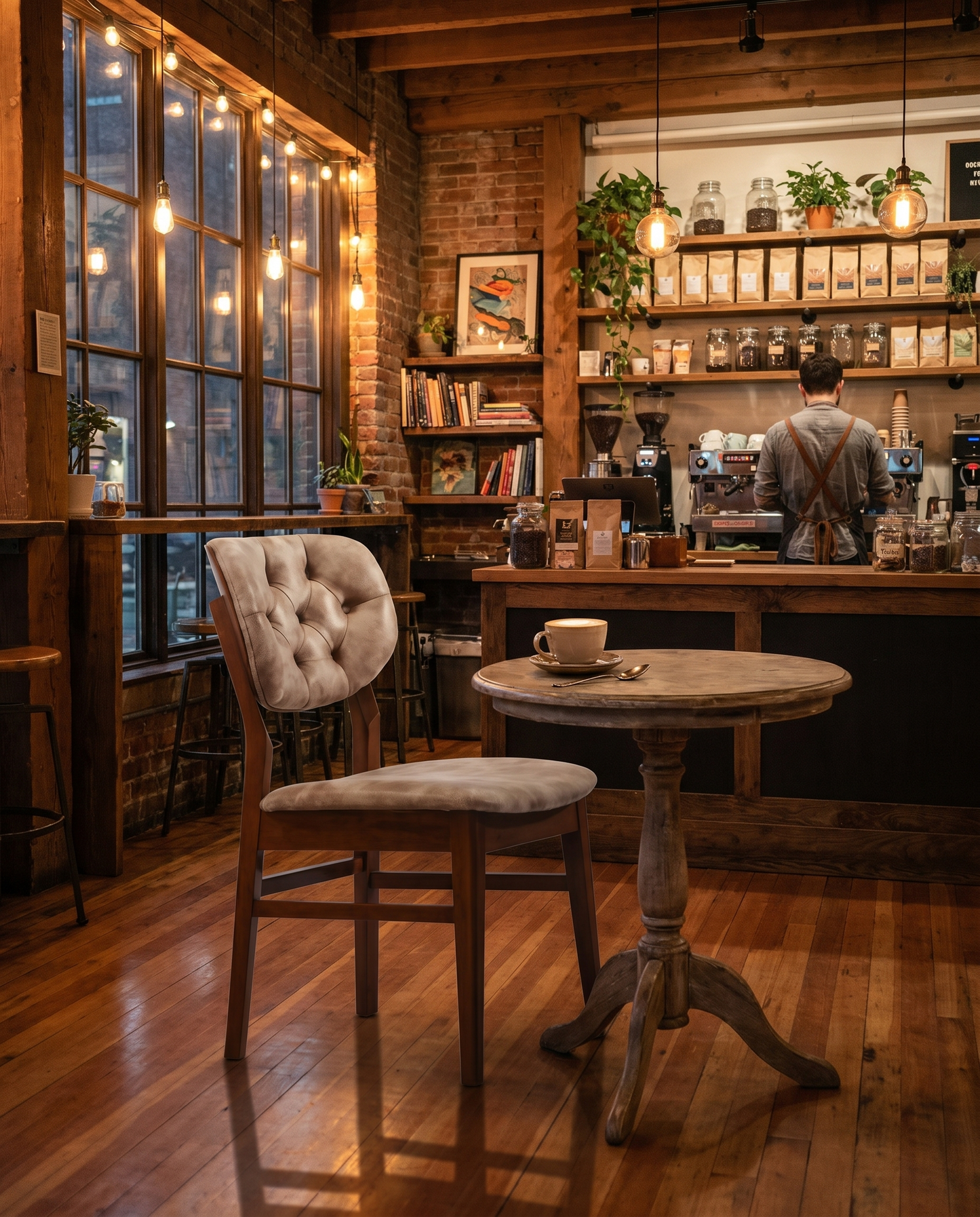 York ahşap sandalye - sıcak kafe