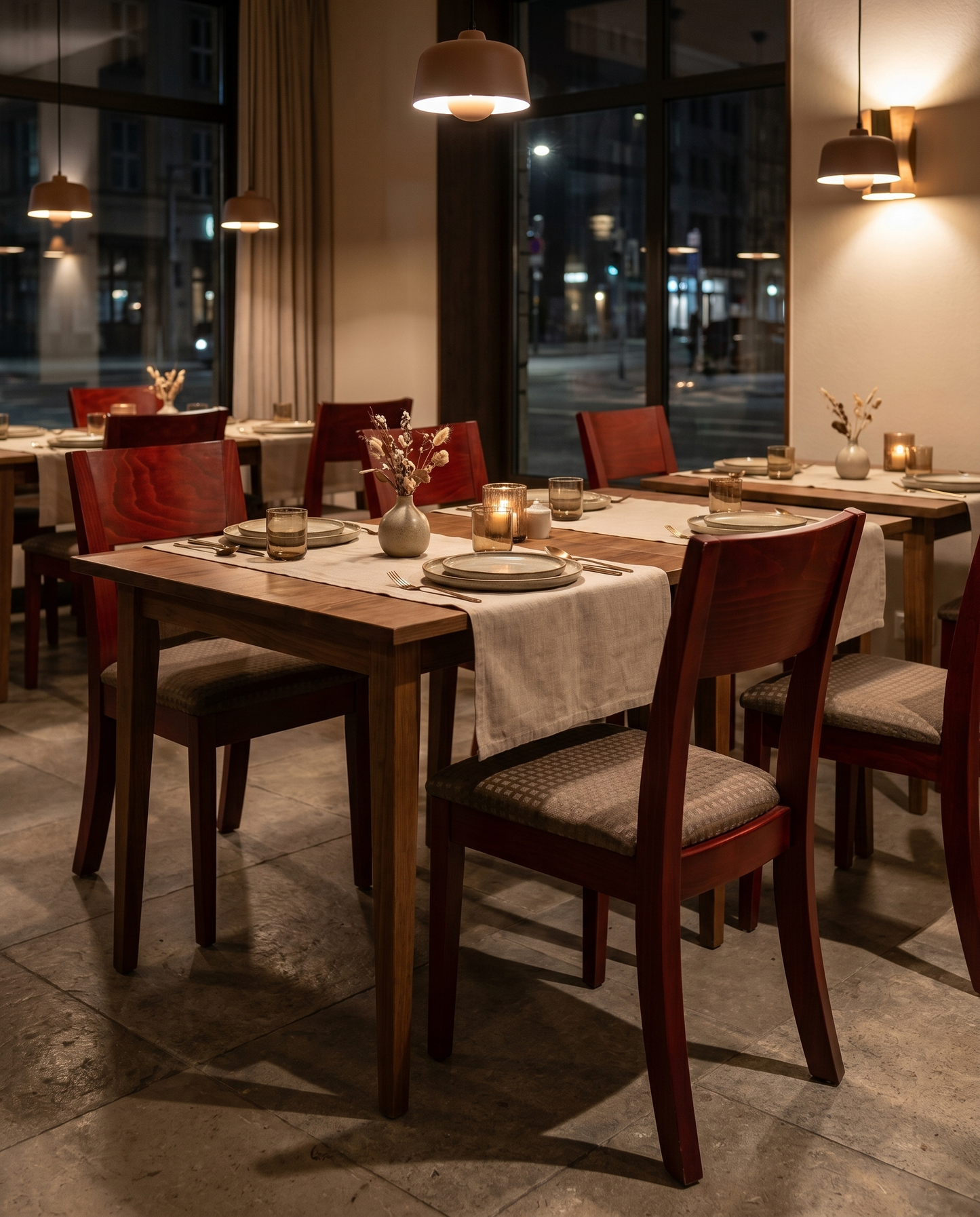 Soho ahşap sandalye - butik otel kahvaltı salonu