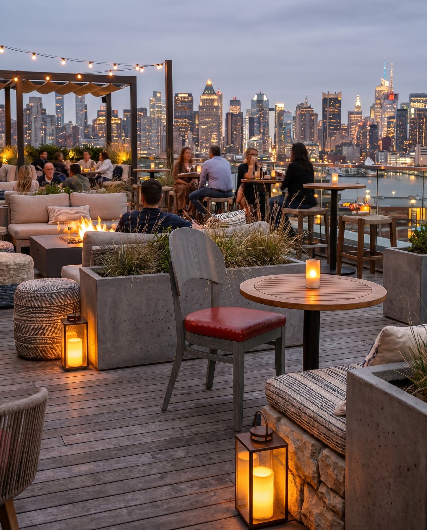 Kensington ahşap sandalye - rooftop bar
