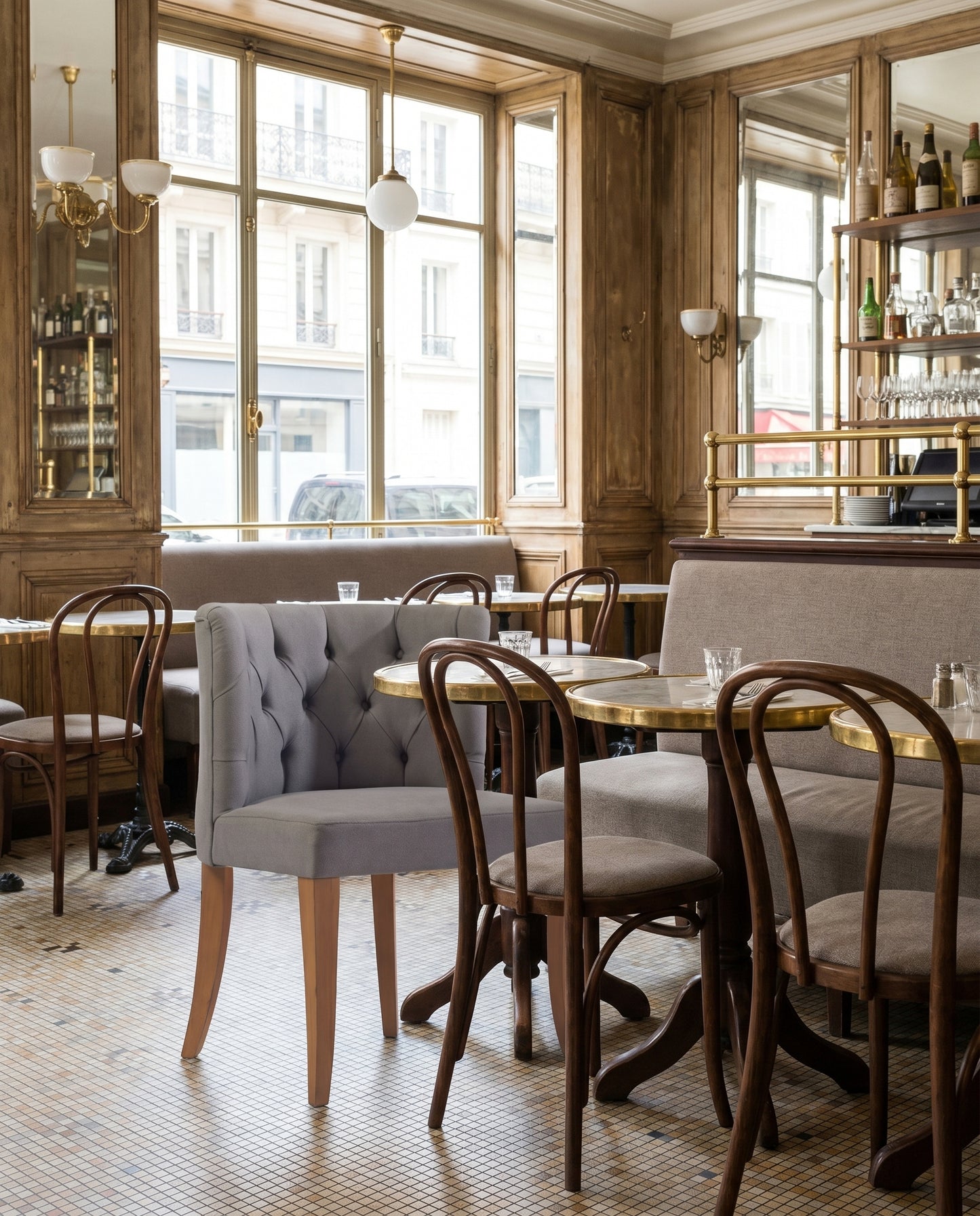 Siena ahşap sandalye - brasserie