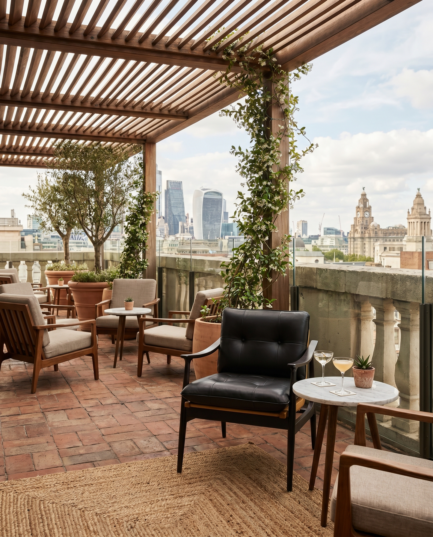 Parma ahşap sandalye - rooftop bar