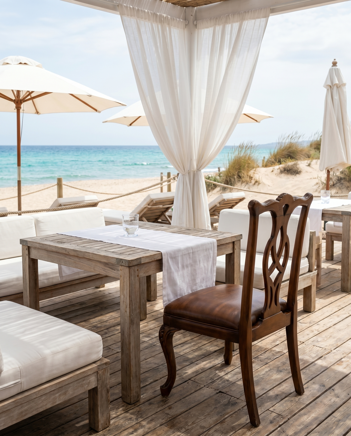 Ravenna ahşap sandalye - sahil beach club