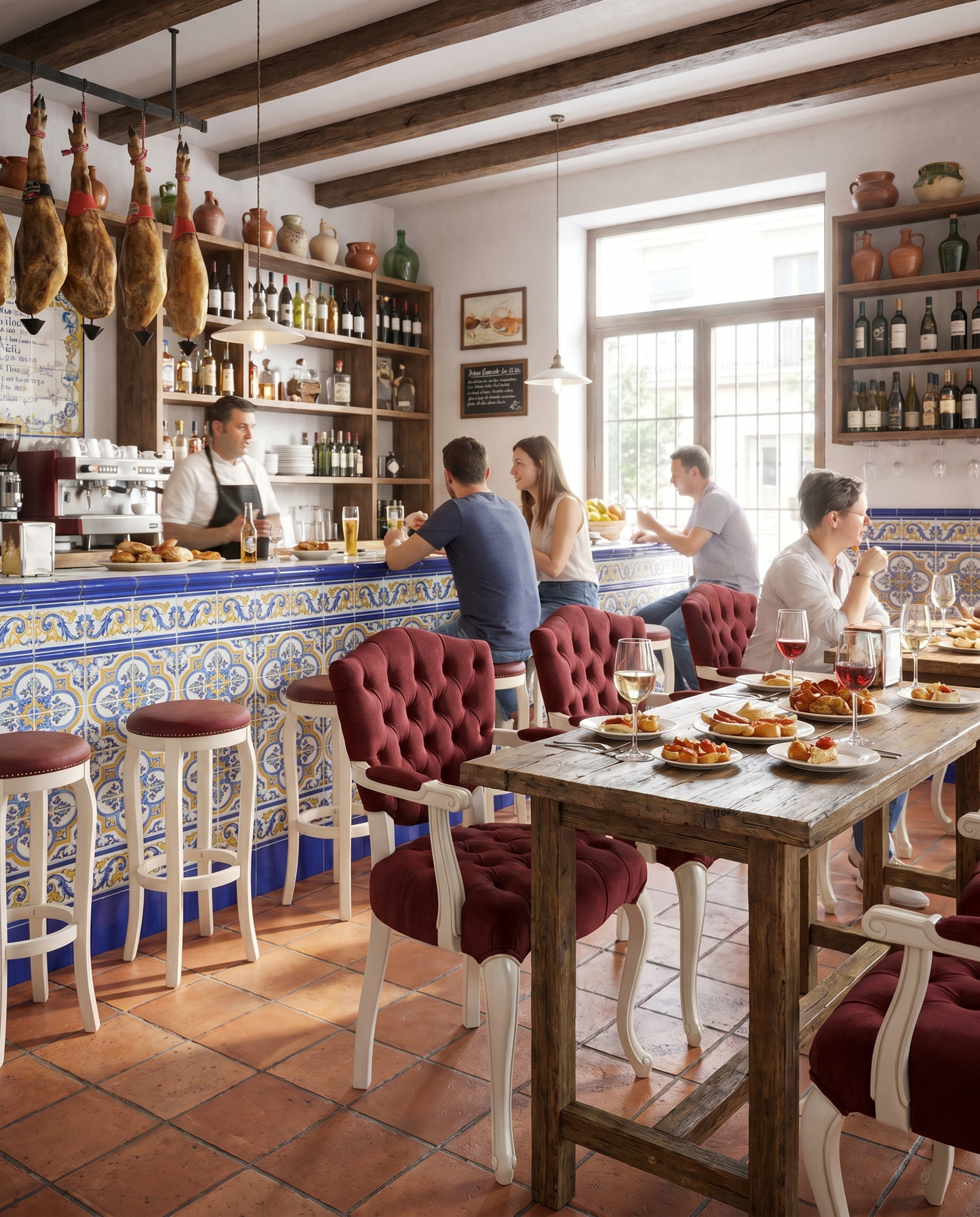 Trieste ahşap sandalye - tapas bar