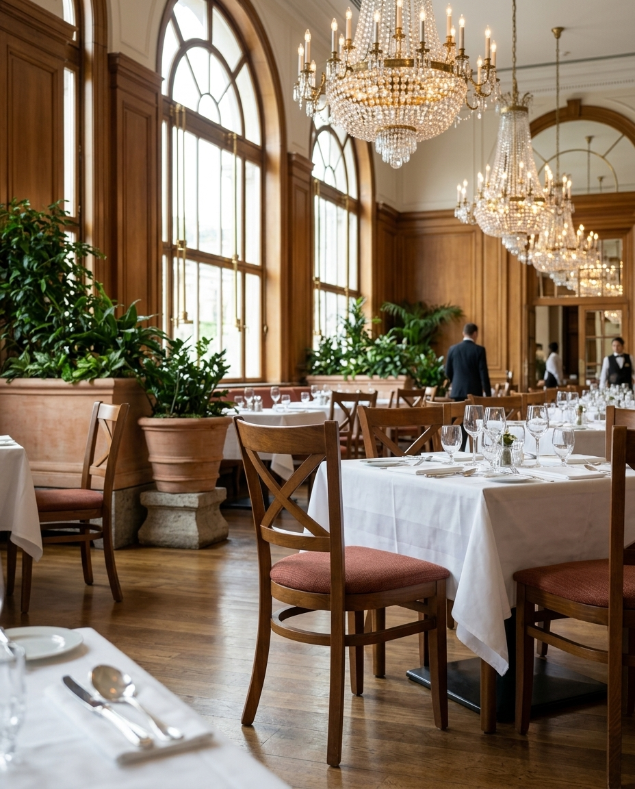 Avila ahşap sandalye - lüks otel restoranı