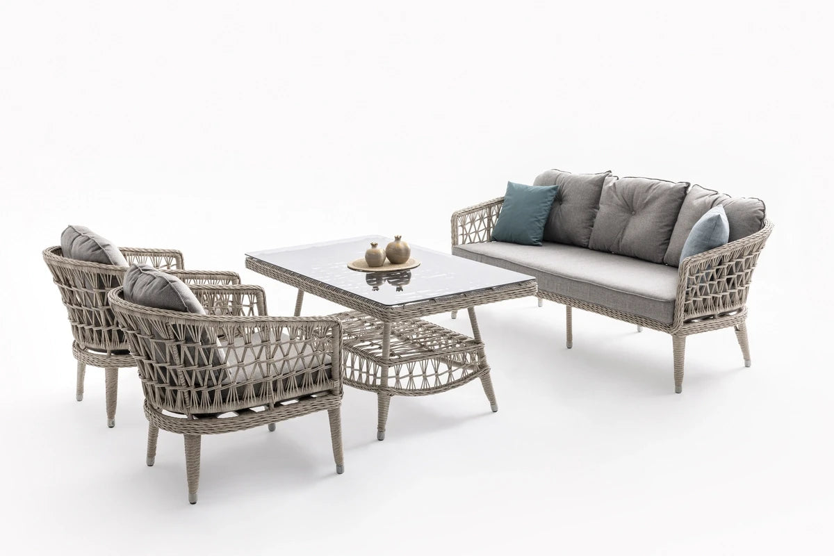 Oslo Rattan Bahçe Balkon Oturma Grubu
