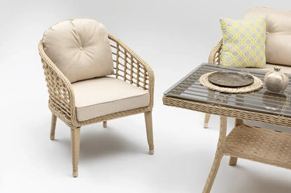 Rodos Mini Rattan Bahçe Balkon Oturma Grubu