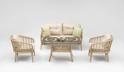 Rodos Mini Rattan Bahçe Balkon Oturma Grubu