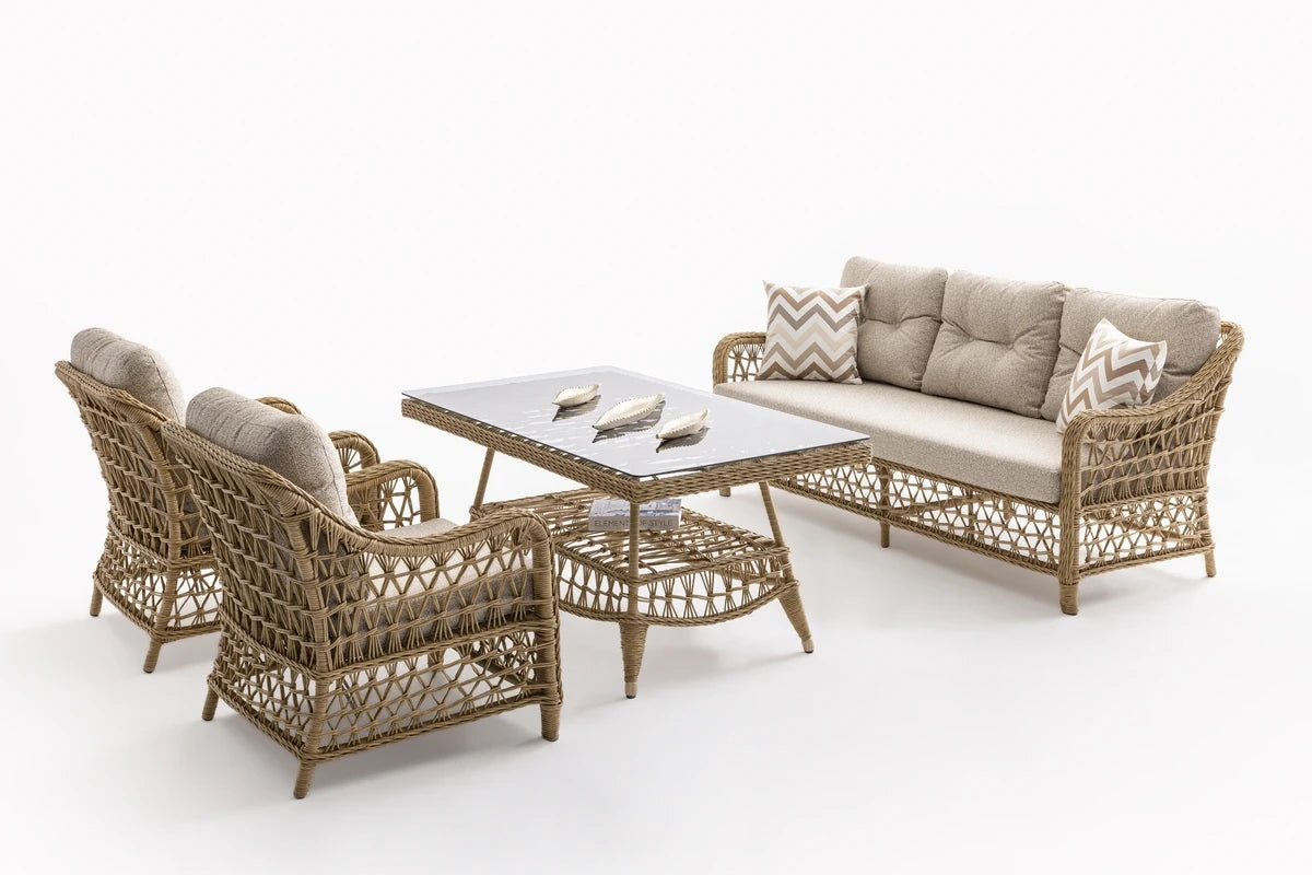 Dora Rattan Bahçe Balkon Oturma Grubu