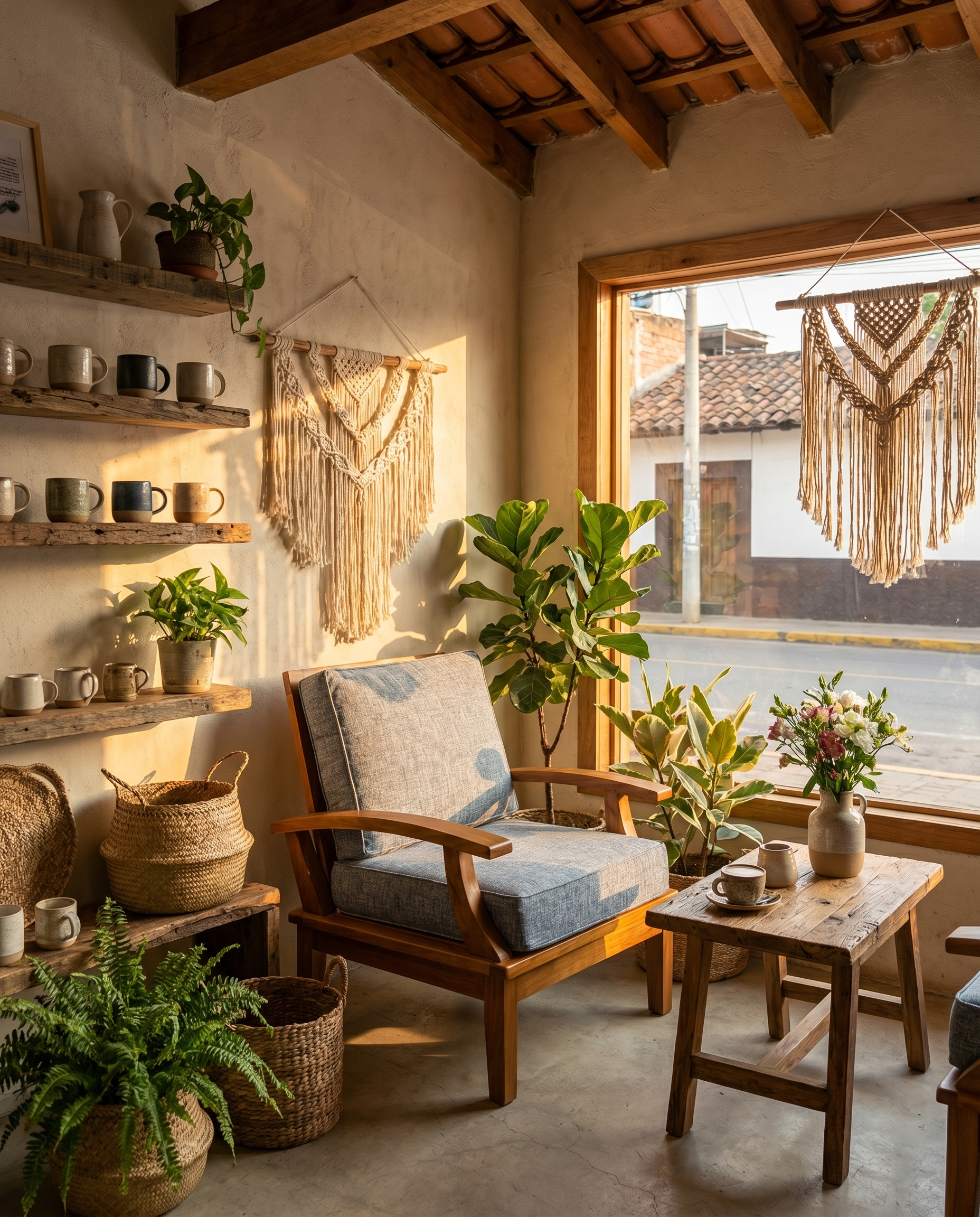 Konstanz ahşap sandalye - butik kafe