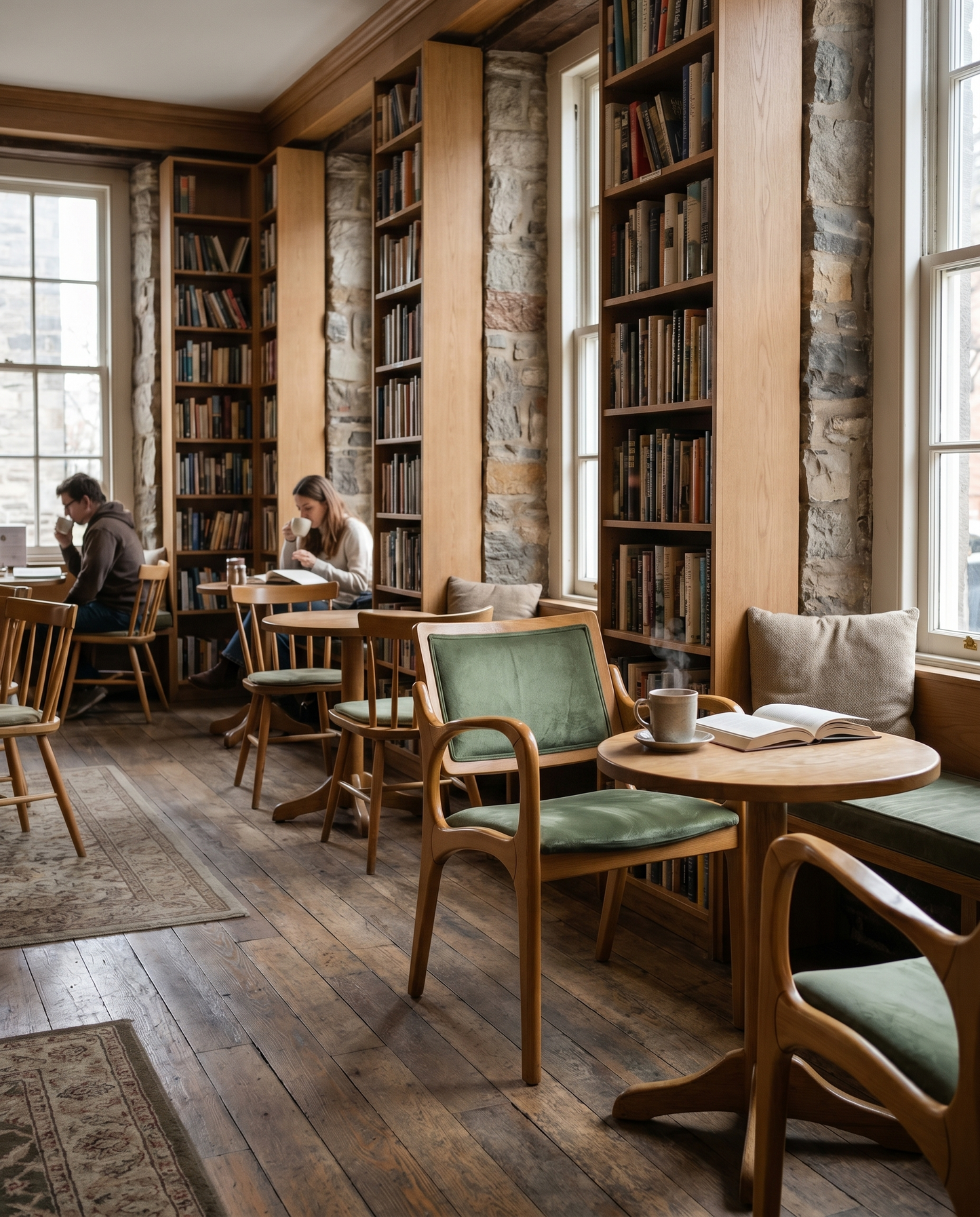 Nordic ahşap sandalye - kütüphane kafe