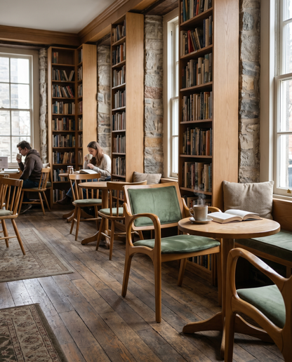 Nordic ahşap sandalye - kütüphane kafe