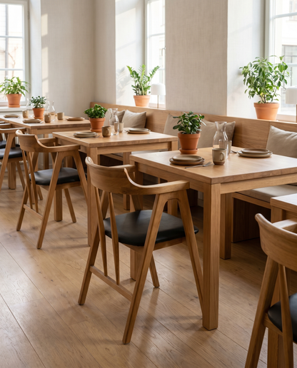 Juliette ahşap sandalye - İskandinav restoran