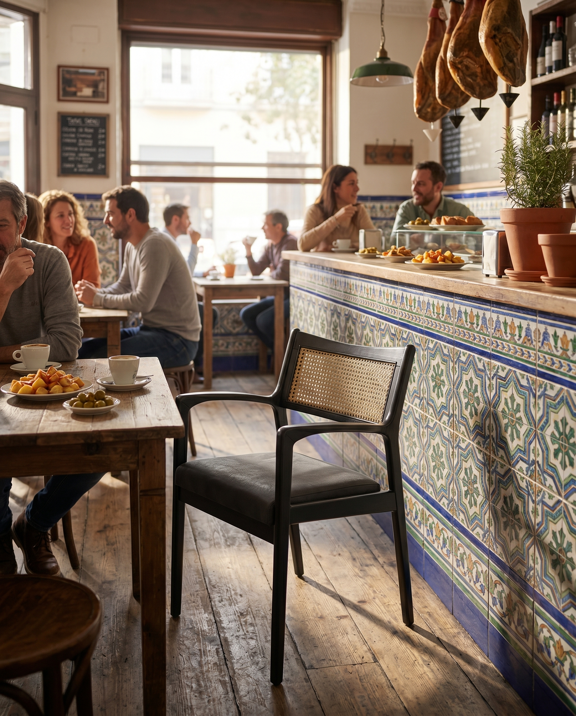Opal ahşap sandalye - tapas bar