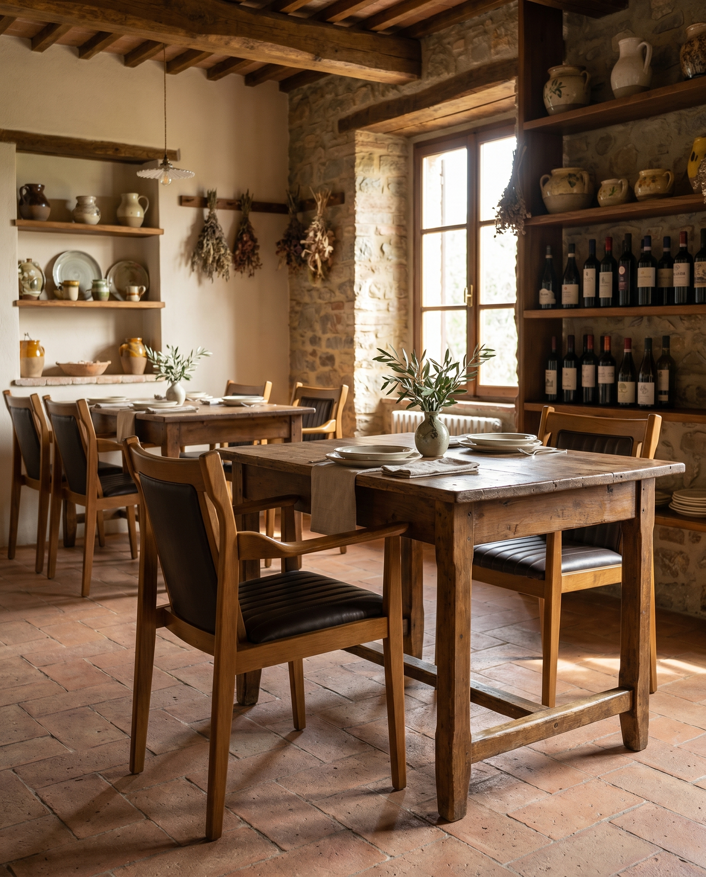Vesper ahşap sandalye - trattoria