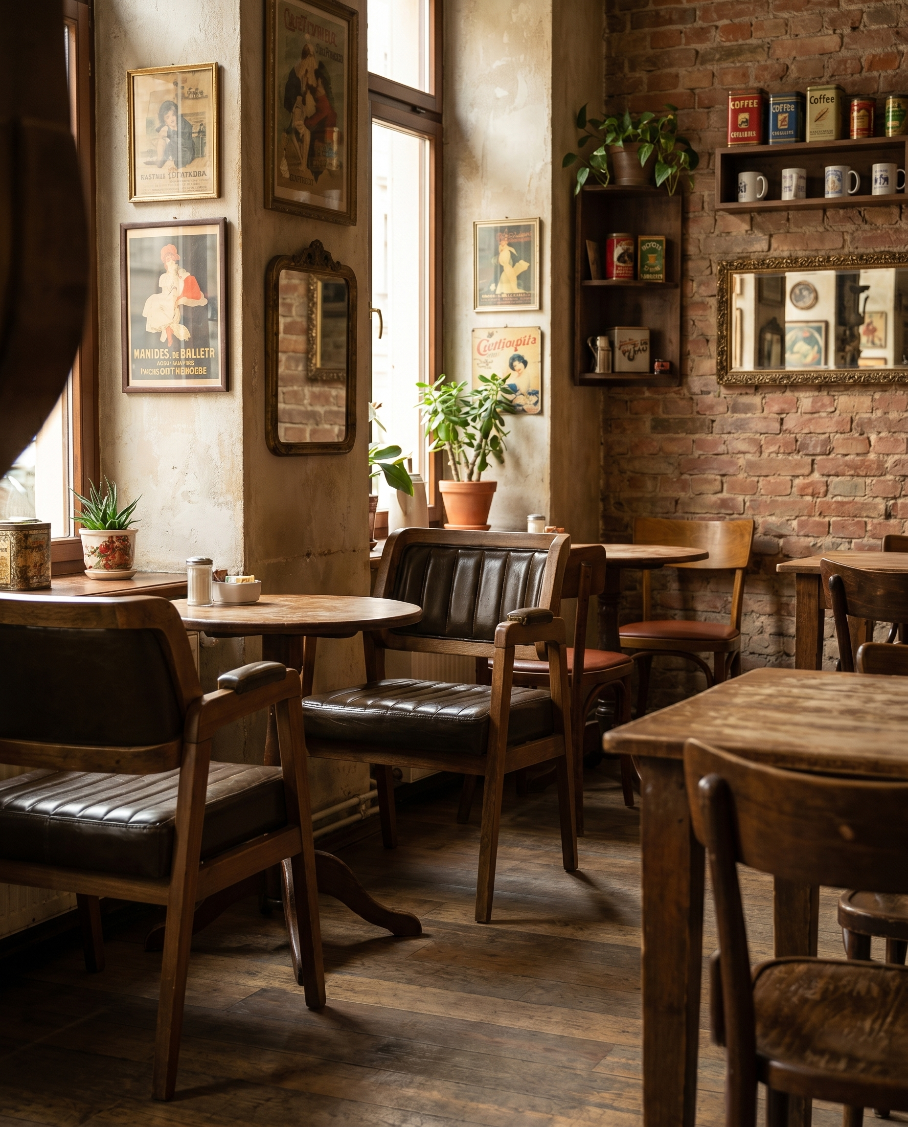 Geneva ahşap sandalye - vintage kafe