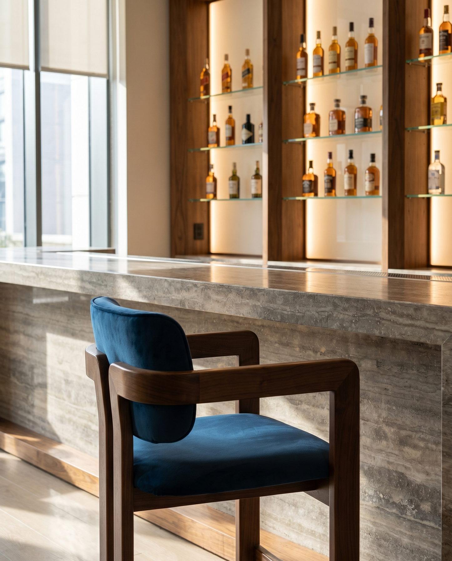 Luna ahşap sandalye - modern bar