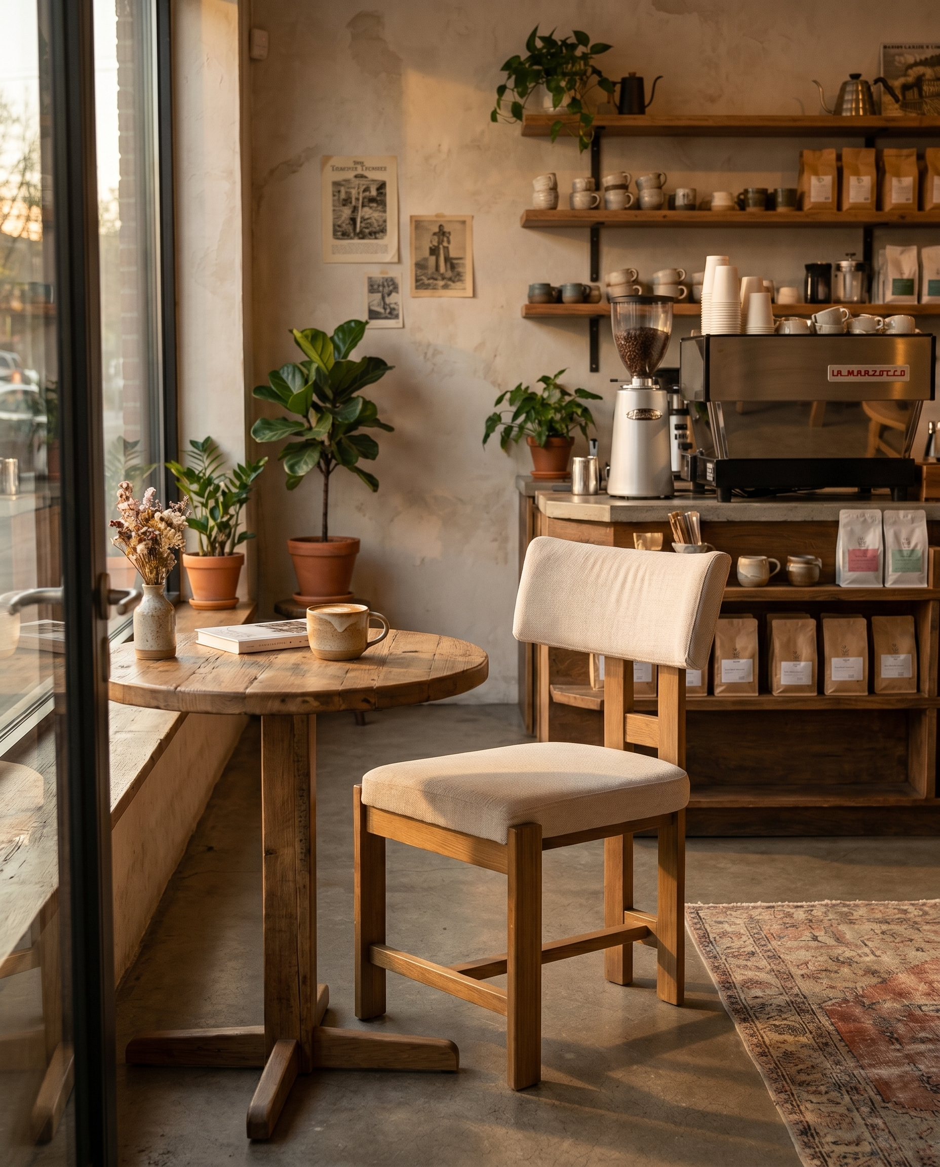 Zurich ahşap sandalye - sıcak kafe