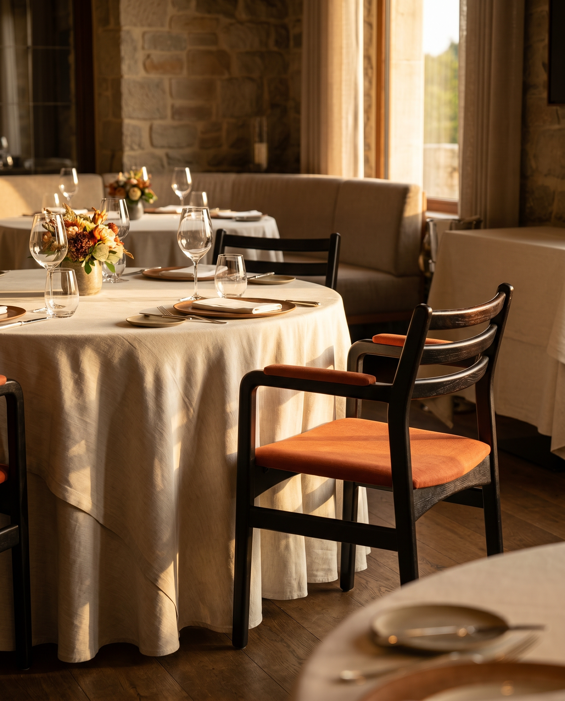 Seville ahşap sandalye - fine-dining restoran