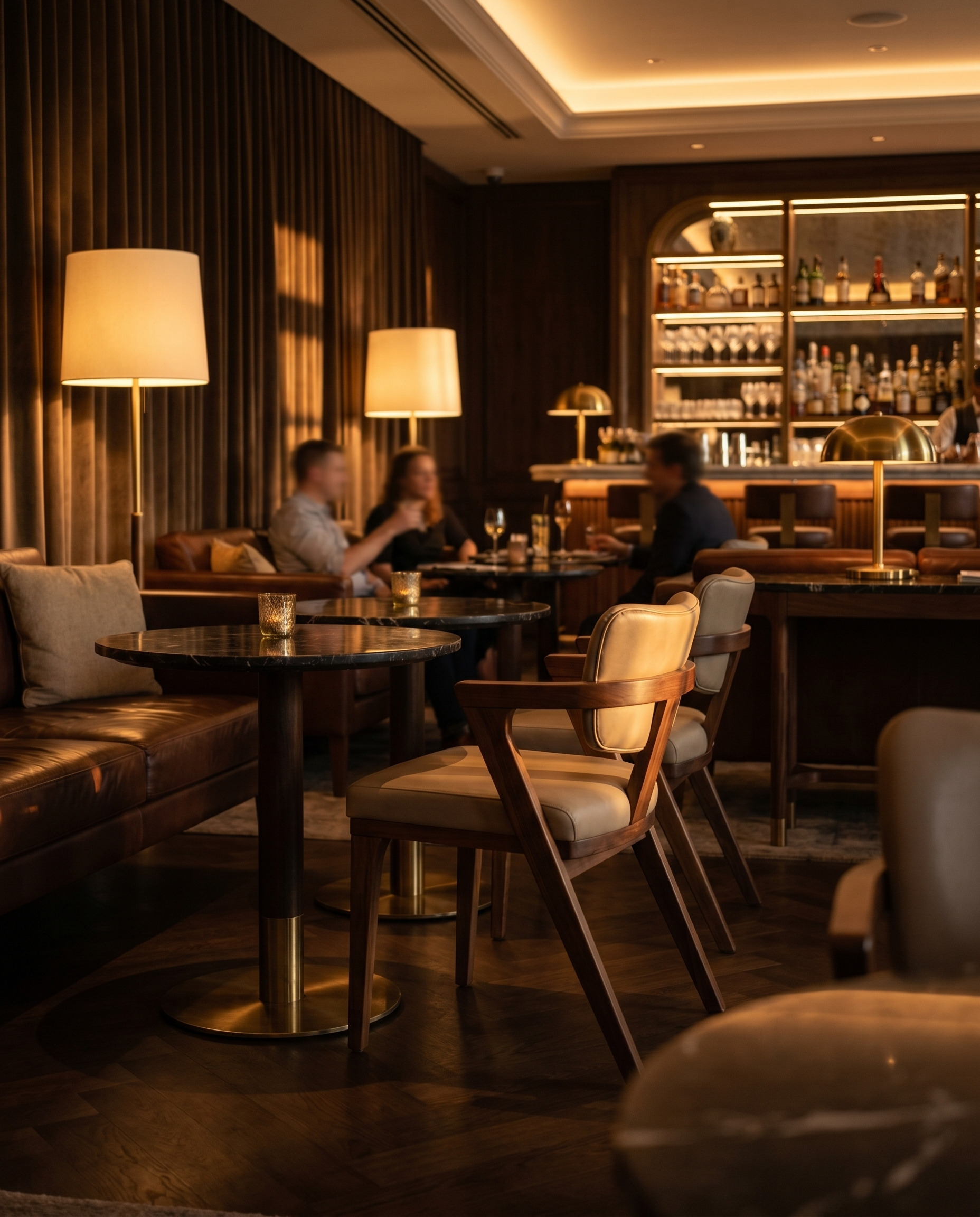 Bruges ahşap sandalye - otel lounge bar