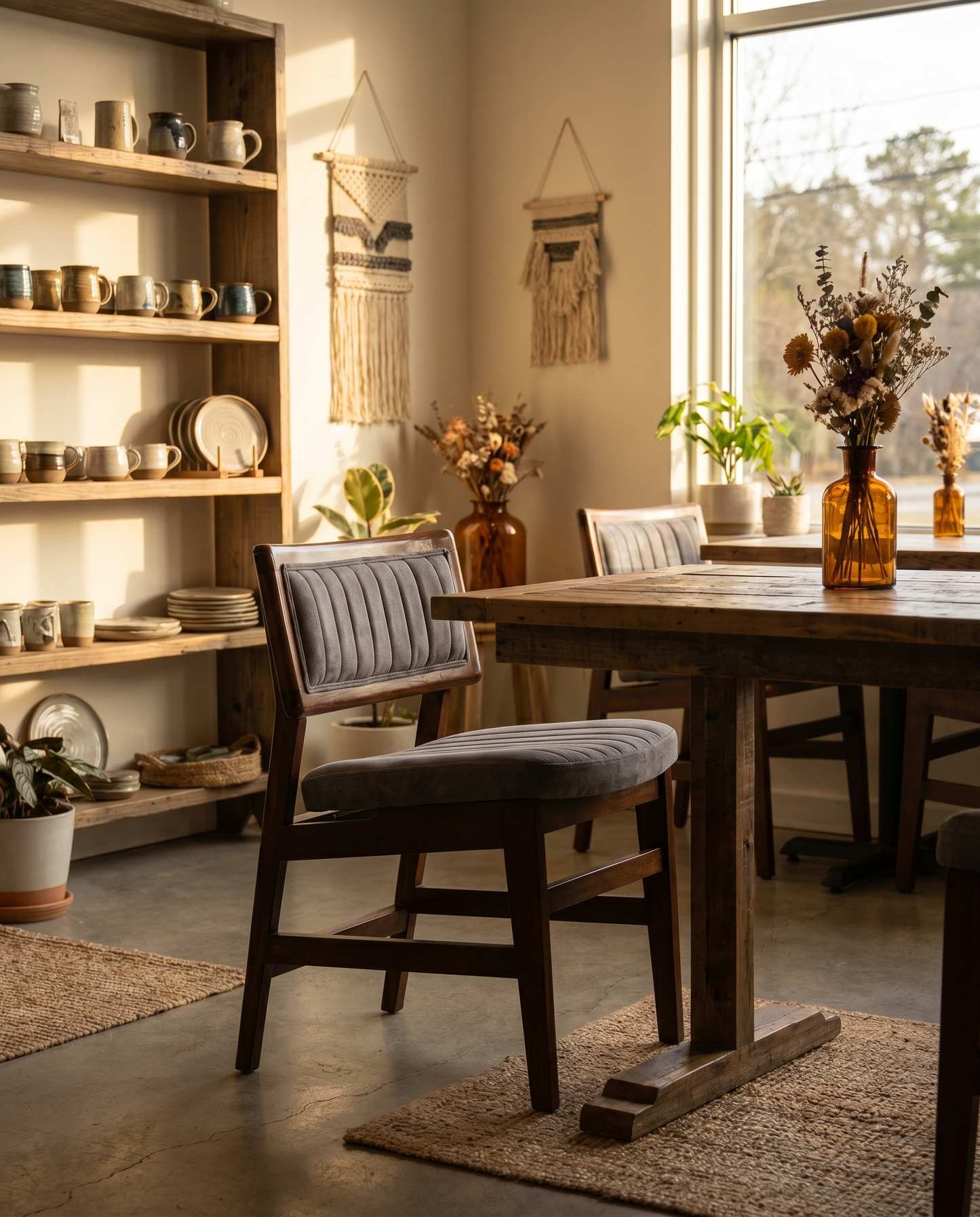 Nora ahşap sandalye - butik kafe