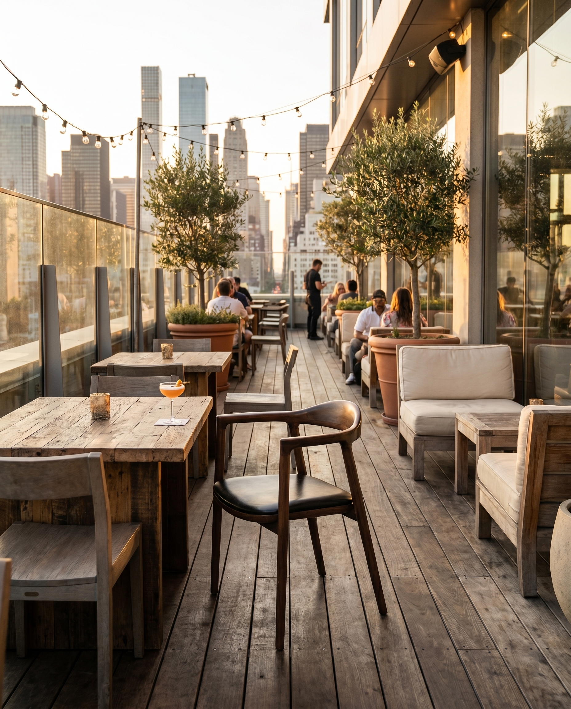 Adela ahşap sandalye - rooftop bar