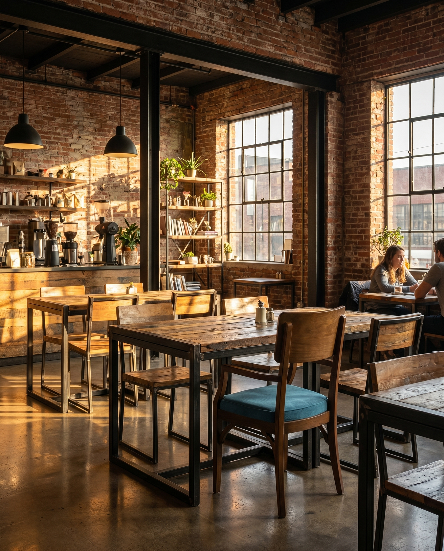Elena ahşap sandalye - endüstriyel loft kafe