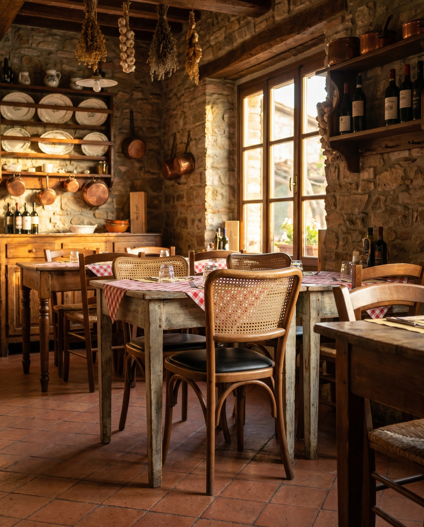 Grace ahşap sandalye - trattoria