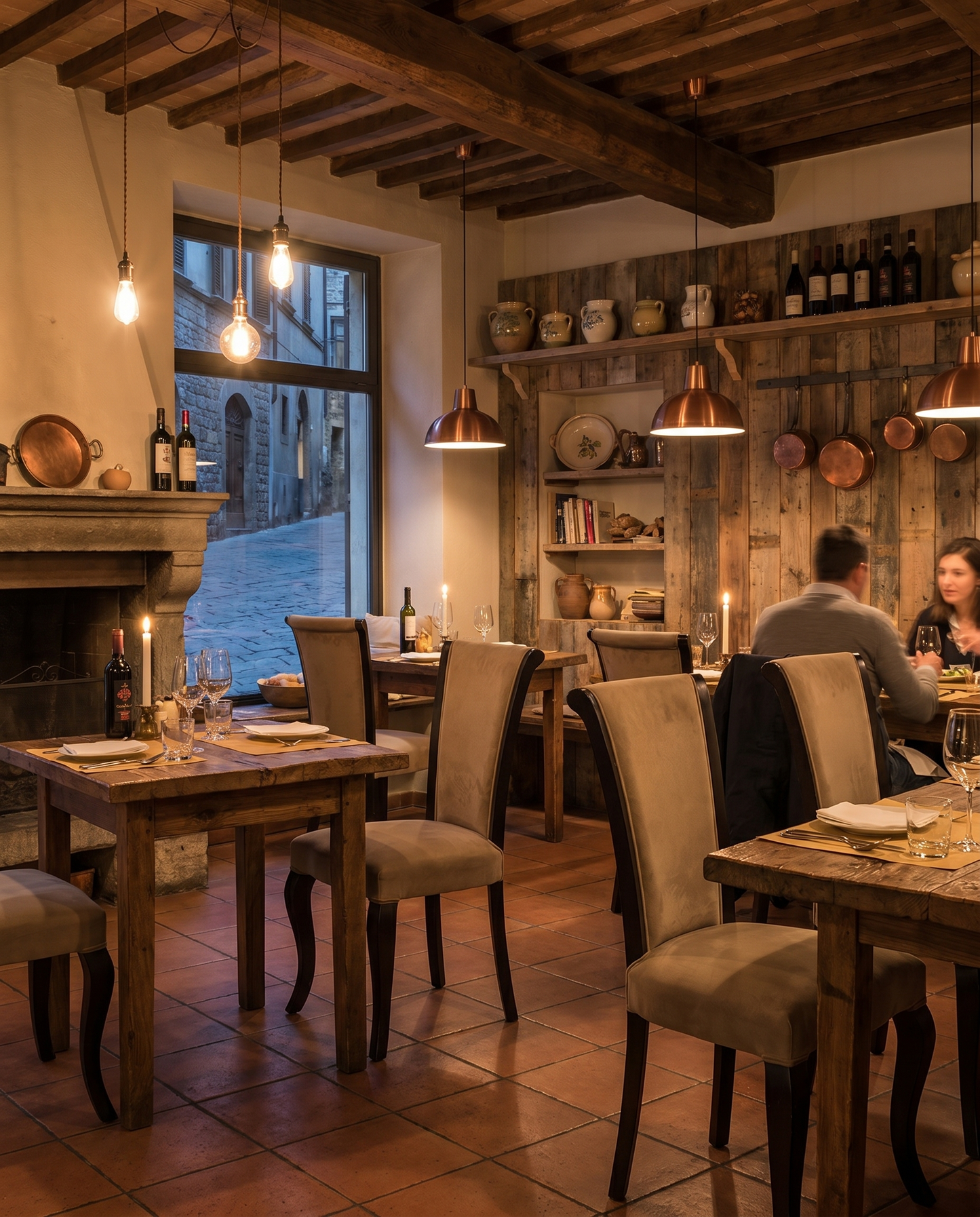 Avignon ahşap sandalye - trattoria