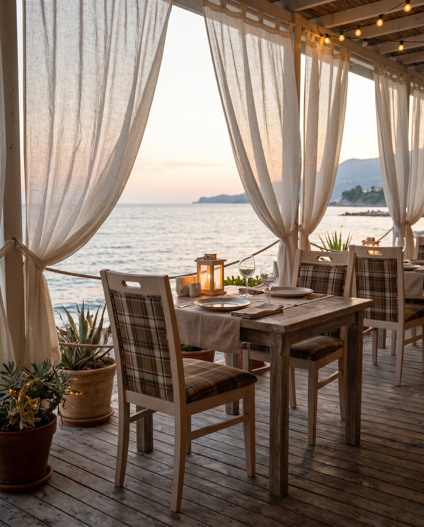 Calais ahşap sandalye - sahil restoranı
