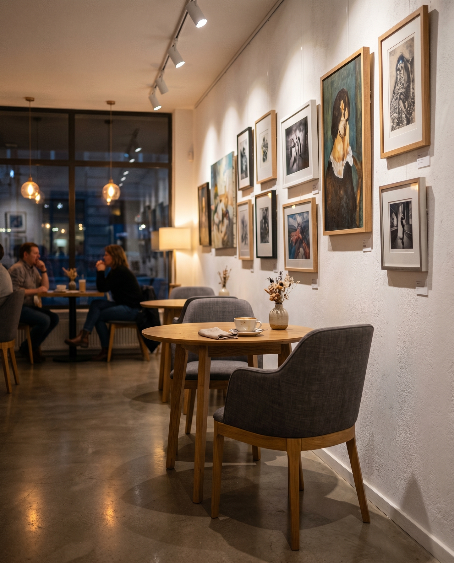 Dijon ahşap sandalye - sanat galerisi kafe