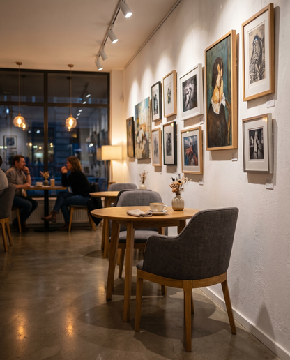 Dijon ahşap sandalye - sanat galerisi kafe