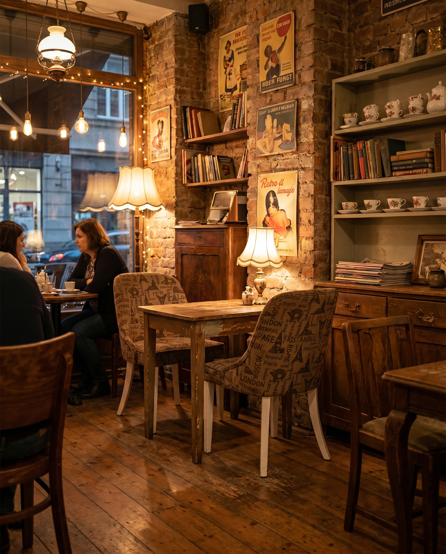 Nantes ahşap sandalye - vintage kafe