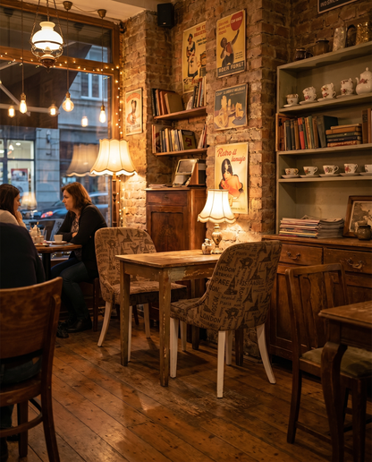 Nantes ahşap sandalye - vintage kafe