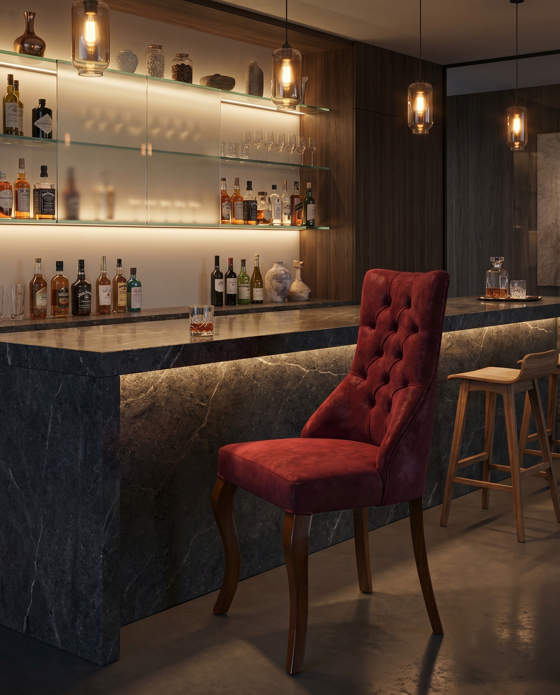 Giverny ahşap sandalye - modern bar