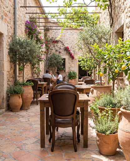 Positano ahşap sandalye - avlu bahçe restoranı