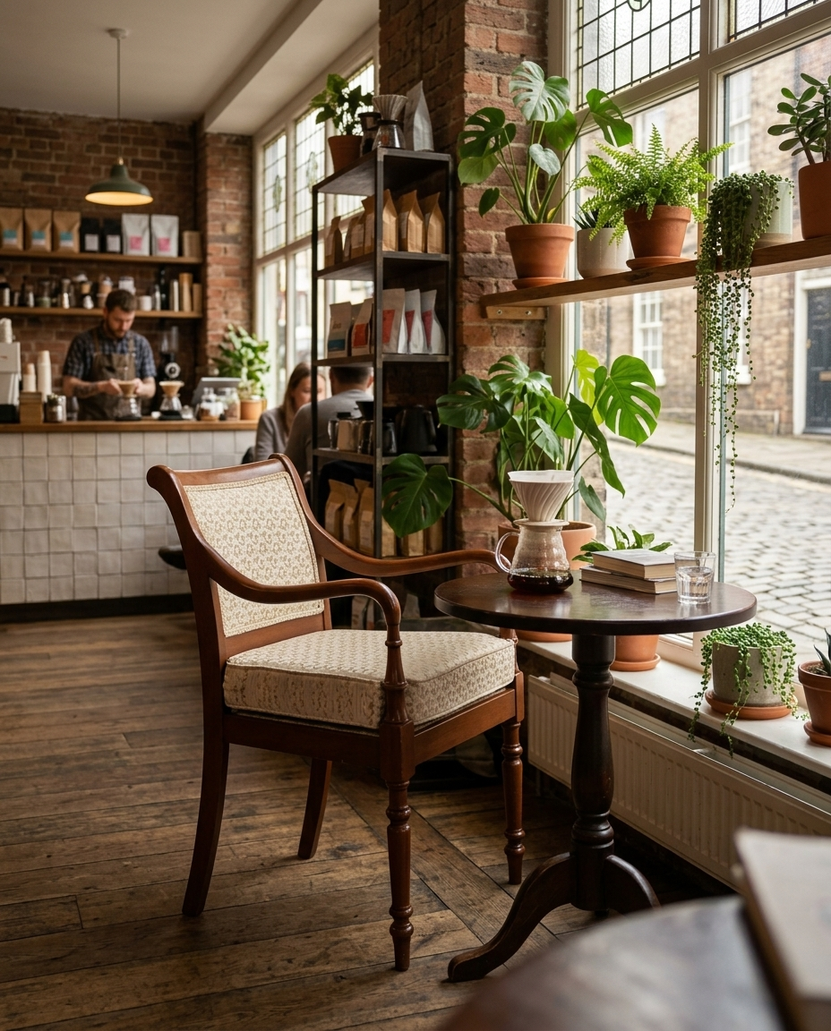 Athens ahşap sandalye - sıcak kafe