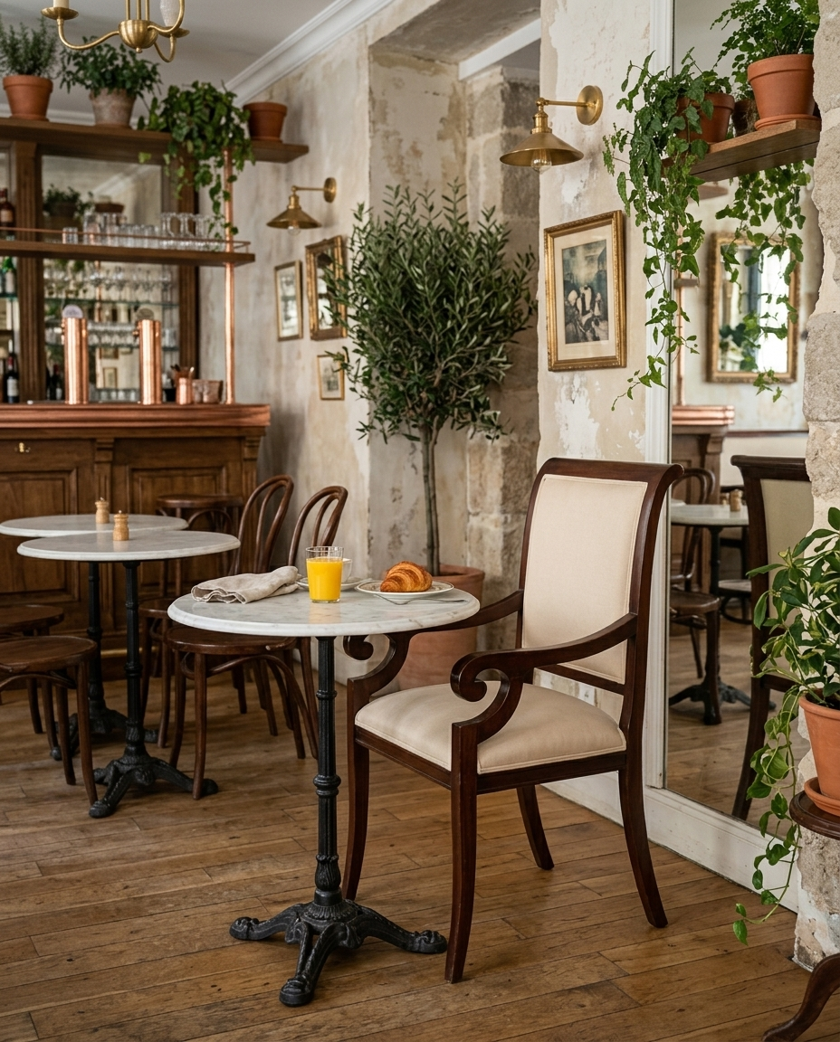Naxos ahşap sandalye - bistro
