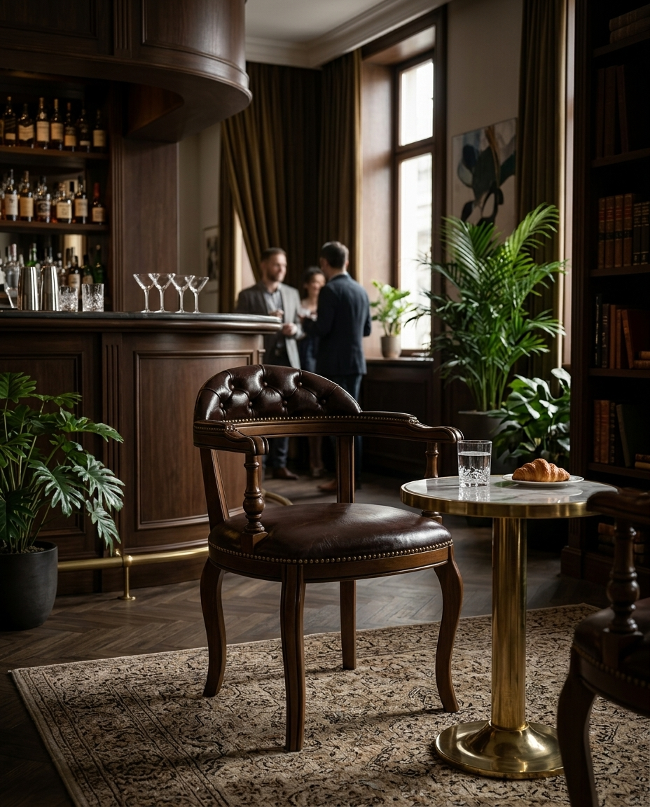 Olympia ahşap sandalye - otel lounge bar