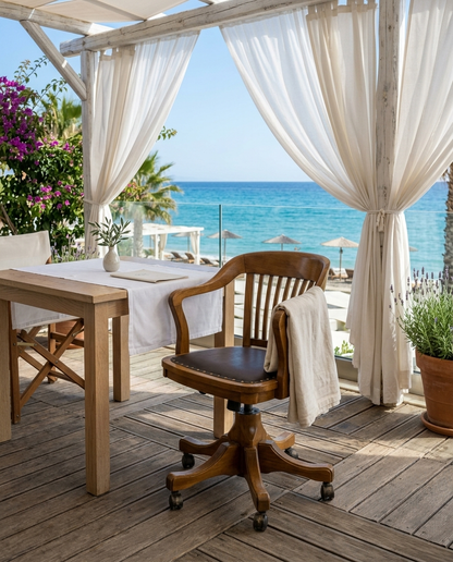 Cascais ahşap sandalye - sahil beach club