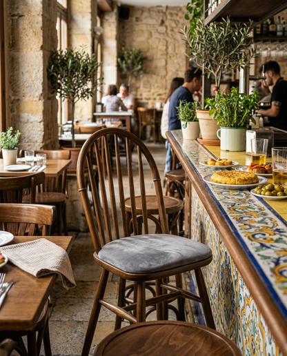 Ronda ahşap sandalye - tapas bar
