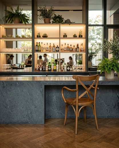 Pamplona ahşap sandalye - modern bar