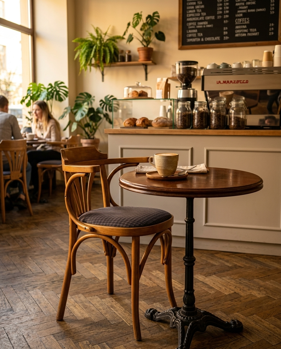 Lucerne ahşap sandalye - sıcak kafe