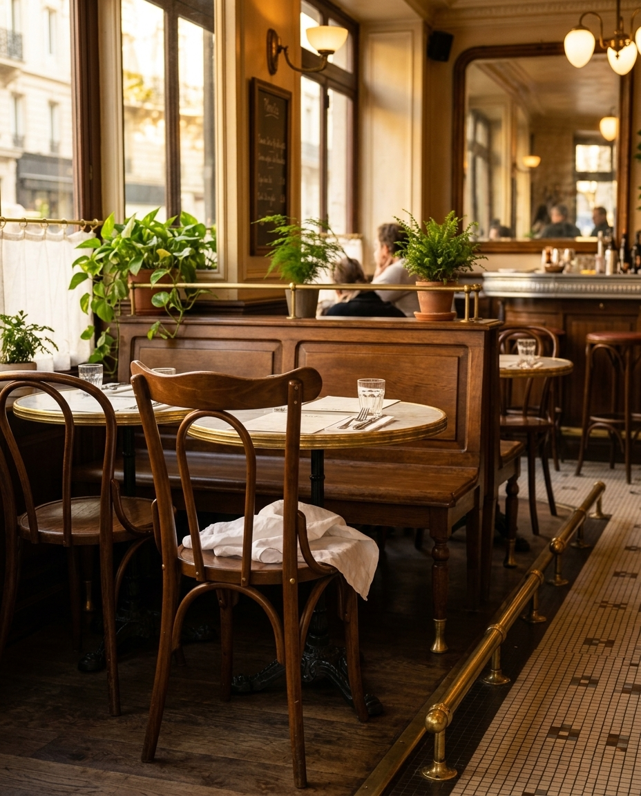 Davos ahşap sandalye - brasserie
