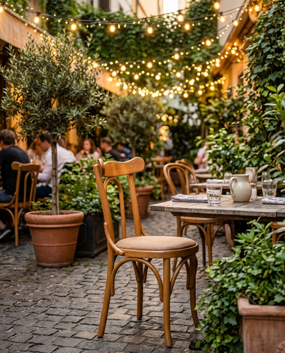 Bern ahşap sandalye - restoran terası