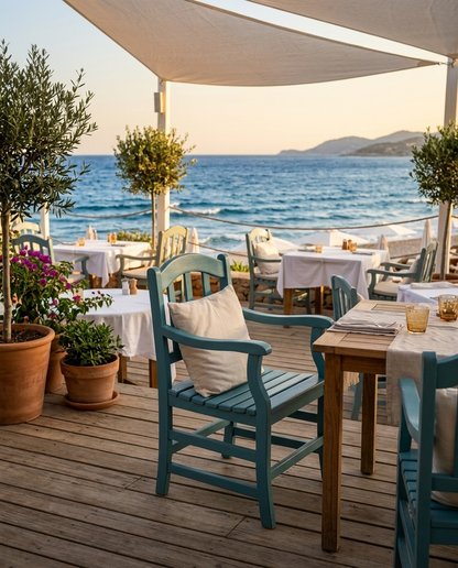 Hallstatt ahşap sandalye - sahil beach club