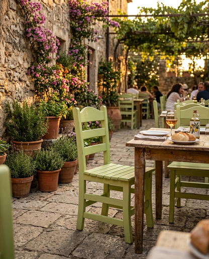 Wachau ahşap sandalye - avlu bahçe restoranı