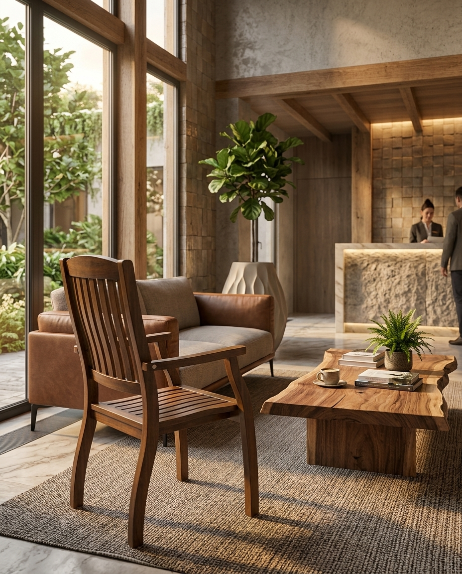 Tyrol ahşap sandalye - otel resepsiyon oturma alanı